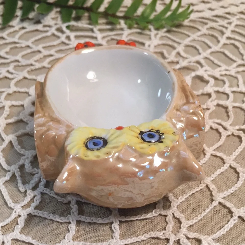Vintage Lustreware Owl Trinket Dish Japan - Picture 7 of 12